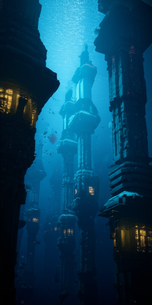 Nexara — an ocean world with bioluminescent depths and ancient pre-civilization ruins in the trenches
