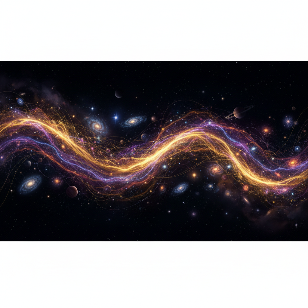 The Veil — golden energy threading through deep space